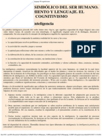 El Carácter Simbólico Del Ser Humano - Pensamiento y Lenguaje - El Cognitivismo