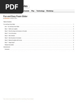 Fun and Easy Foam Glider