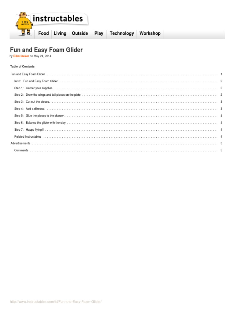 Fun and Easy Foam Glider PDF