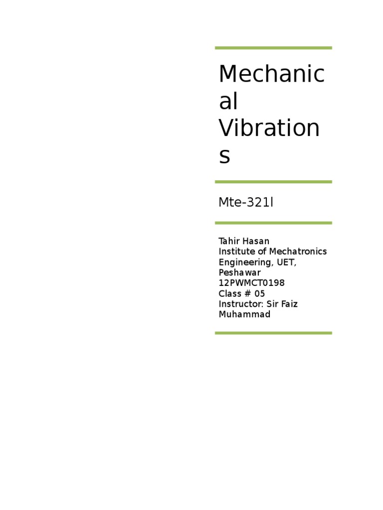 Mechanical Vibrations Lab Manual | PDF | Oscillation | Normal Mode
