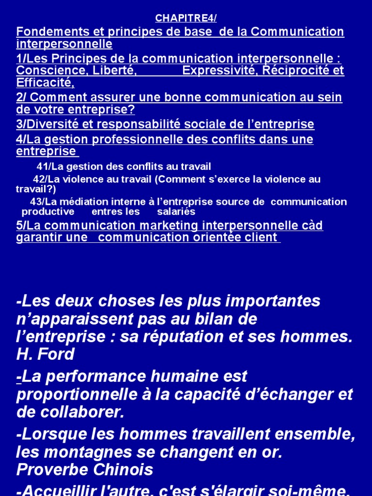 Principes de la communication interpersonnelle | PDF | Harcèlement ...