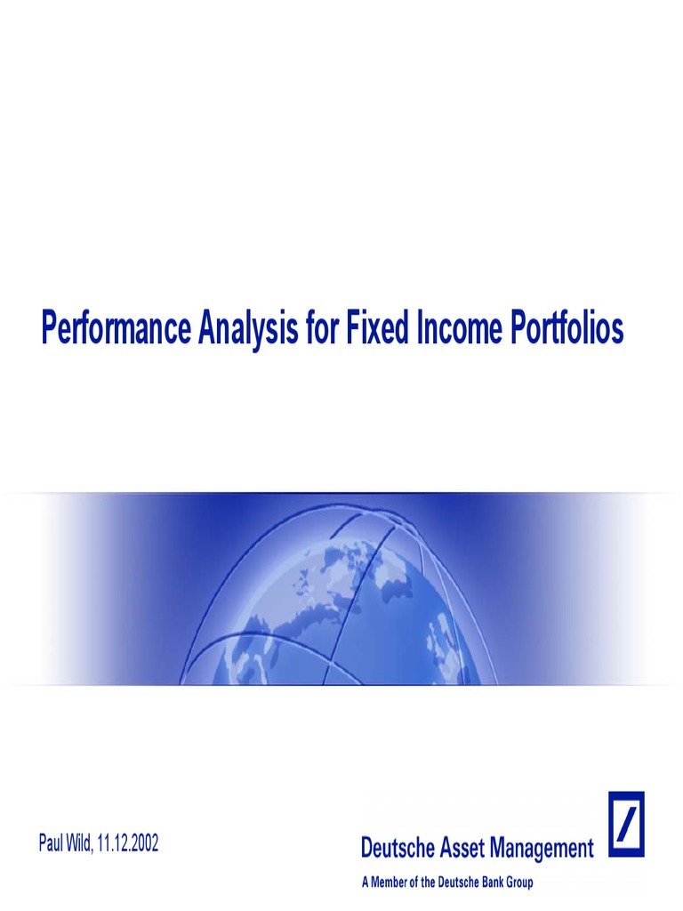 Performance Analysis for Fixed Portfolios Bond Duration