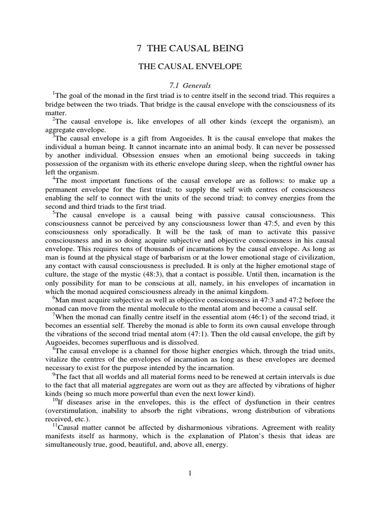 7 The Causal Being | PDF | Consciousness | Causality