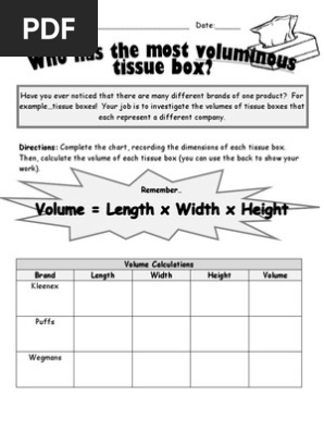 volume worksheet