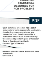 Choosing Statistical Procedures For Research Problems