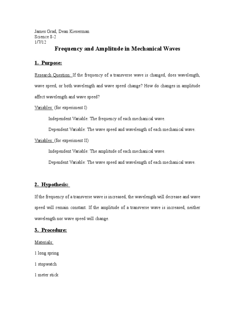 Mechanical Waves: Frequency and Amplitude | PDF | Waves | Frequency