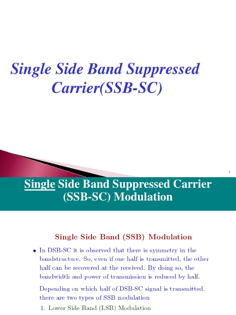 SSB-SC Modulation Overview | PDF | Science & Mathematics