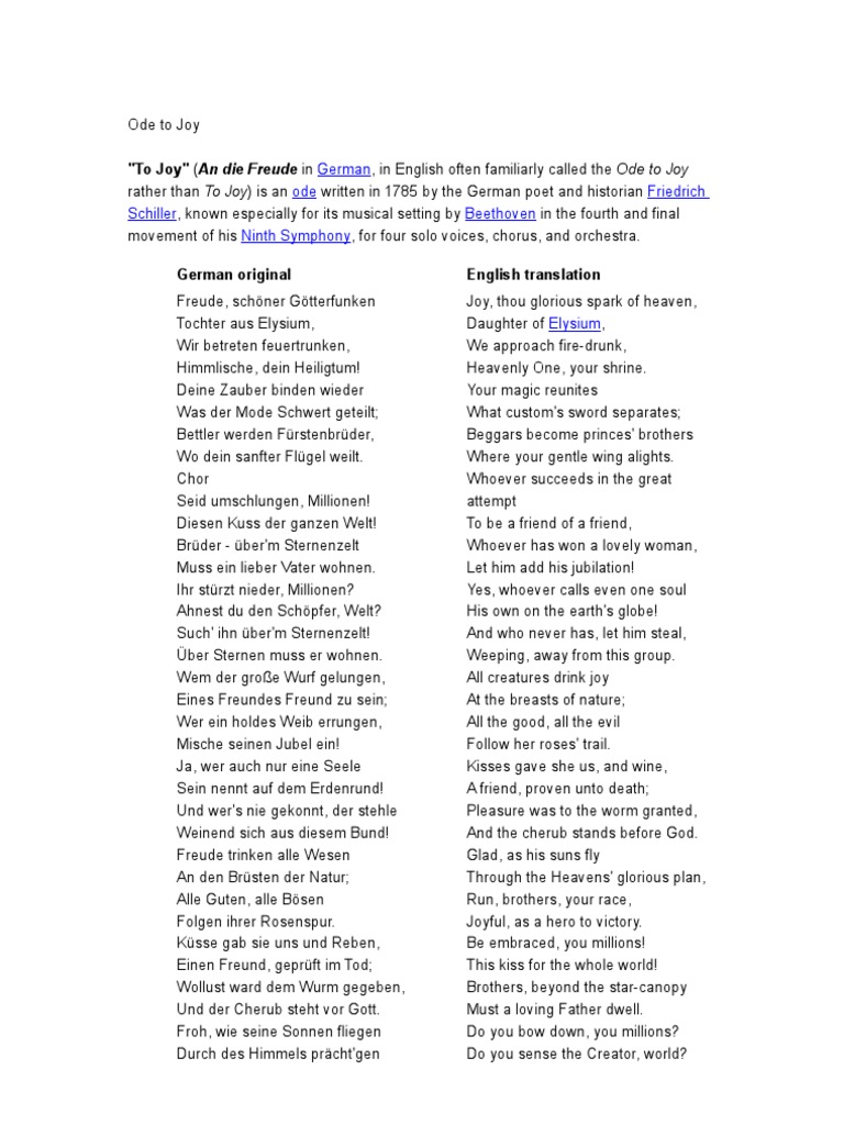 Ode To Joy PDF