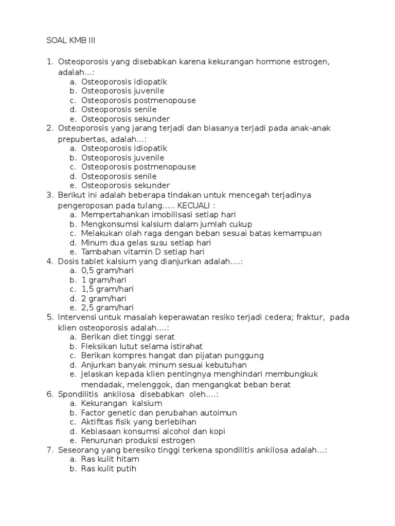 Soal Kmb Iii
