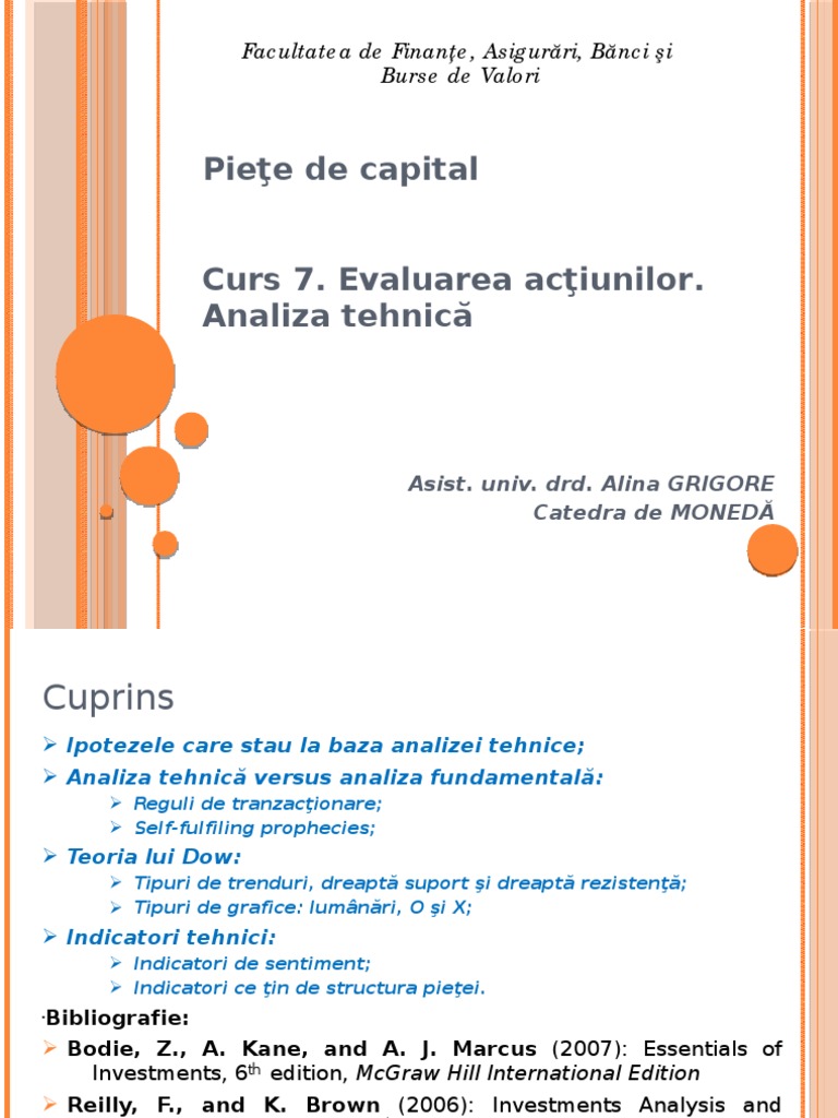 Curs 8. Analiza Tehnica Piete de Capital PDF