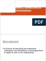 Recruitment, Selection & Orientation