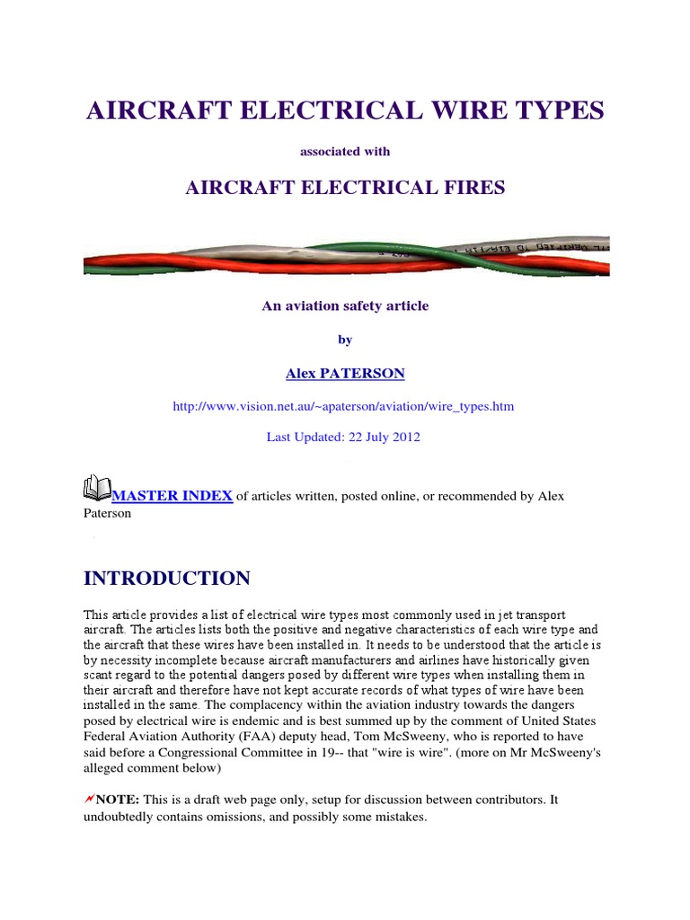 Aircraft Electrical Wire Types PDF Insulator (Electricity