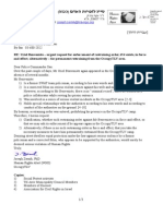 2015-02-10 Request filed with Tel-Aviv Police Commander Benzi Sau for restraining Uriel Benveniste – former SWAT team member, convicted felon on serious violent crimes – from OccupyTLV camp // בקשה הוגשה למפקד מחוז ת"א ניצב בנצי סאו להרחקת אוריאל בנבנישתי - איש ימ"מ לשעבר ועבריין מורשע על עבירות אלימות חמורות - משטח מאהל המחאה ת"א