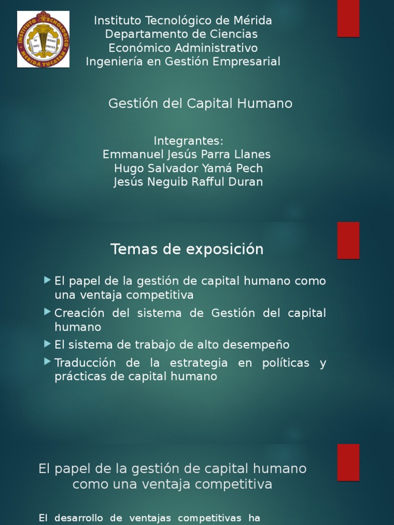Gestión Estratégica del Capital Humano | PDF | Recursos humanos | Cognición
