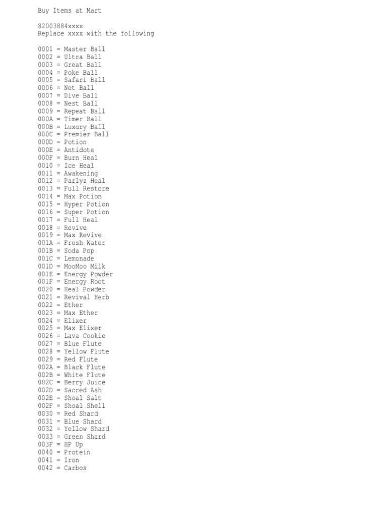 Cheat Codes For Pokemon Leafgreen and Firered | PDF | Leisure