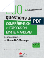 200 Questions de Comprehension Et Expression Ecrite en Anglais