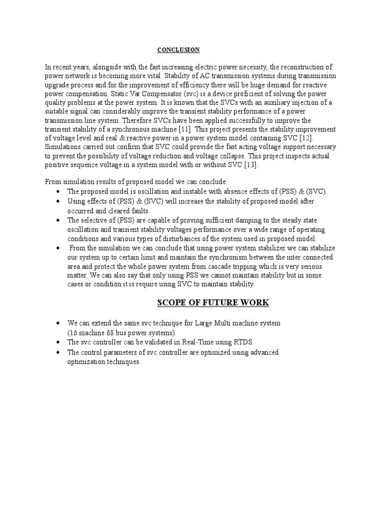 Conclusion Electric Power System Electric Power Transmission