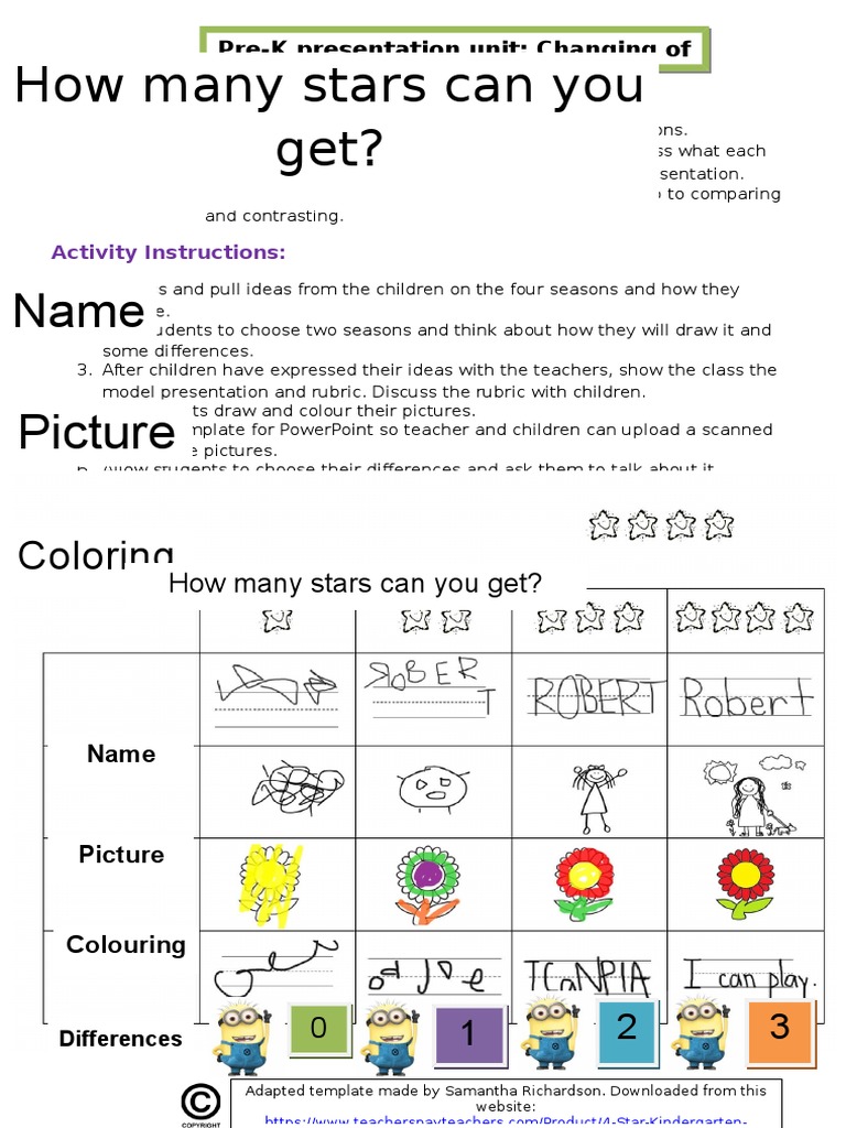 Rubric For Pre-K Presentation | PDF