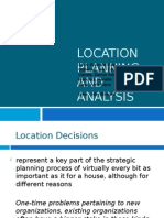 LOCATION PLANNING AND ANALYSIS