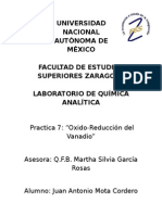 Reducción y oxidación del vanadio mediante cambios de color