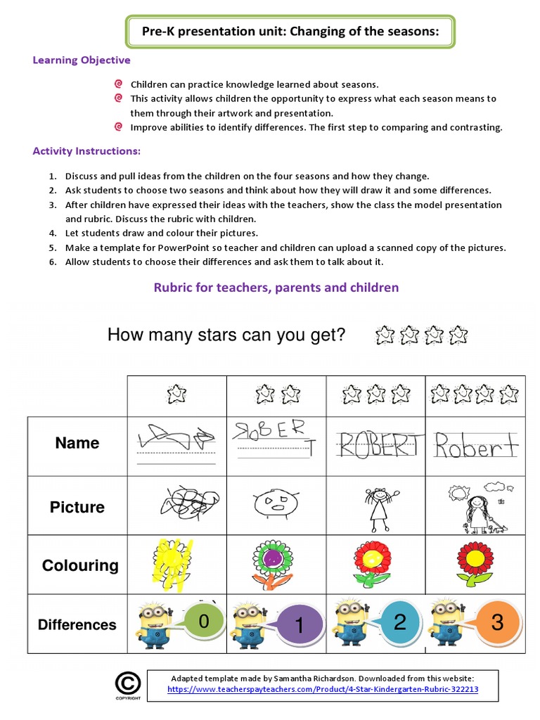 Rubric Pre-K PDF | PDF | Art