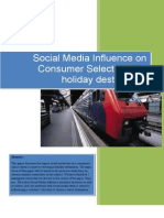 Social Media Influence On Consumer Selection of A Holiday Destination