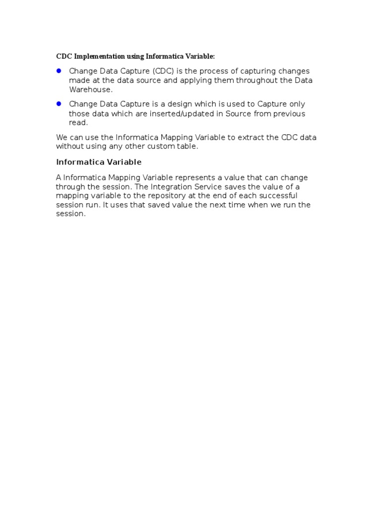 CDC Implementation Using Informatica Variable | PDF