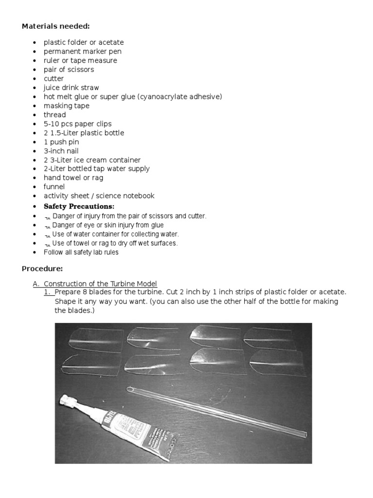 Materials Needed PDF Adhesive Manmade Materials