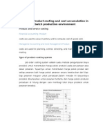 Costing and Cost Accumulation in A Batch Production Environment