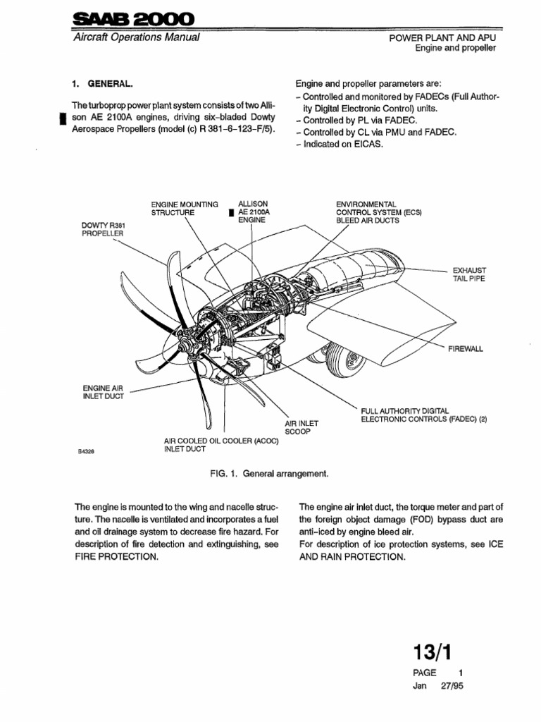 Saab 2000 Powerplant and APU | PDF