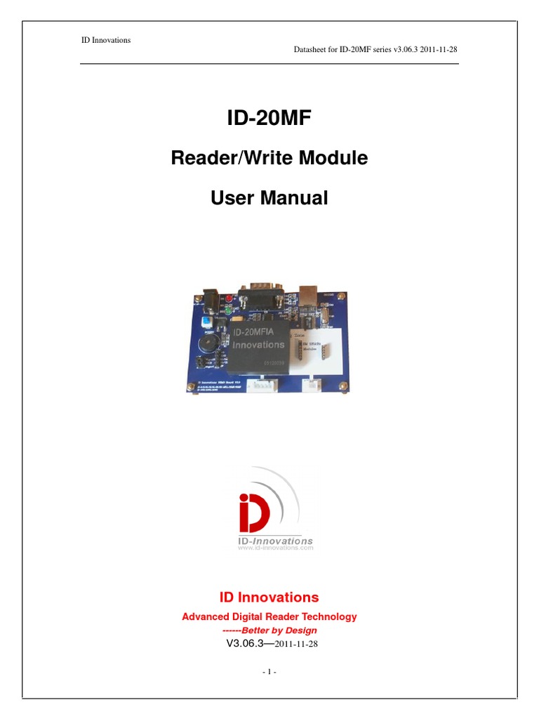 ID-20MF Reader/Writer Module Guide | PDF | Radio Frequency ...