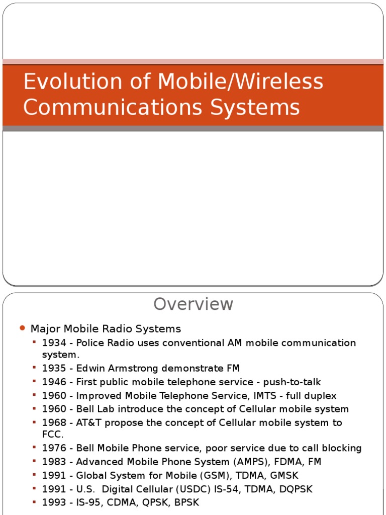 History of Mobile Communication Systems | PDF | 3 G | 4 G
