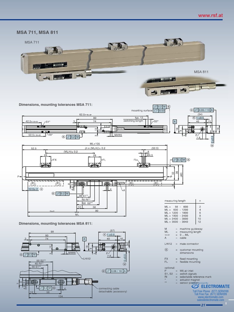 MSA 711 & 811 Dimensions Guide | PDF