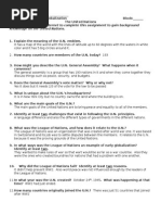 United Nations Worksheet