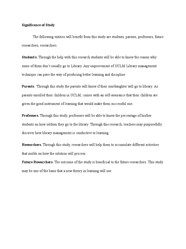 Significance of the study Time Management Professional Skills