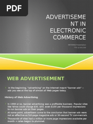 Advertisement In E Commerce Advertising World Wide Web