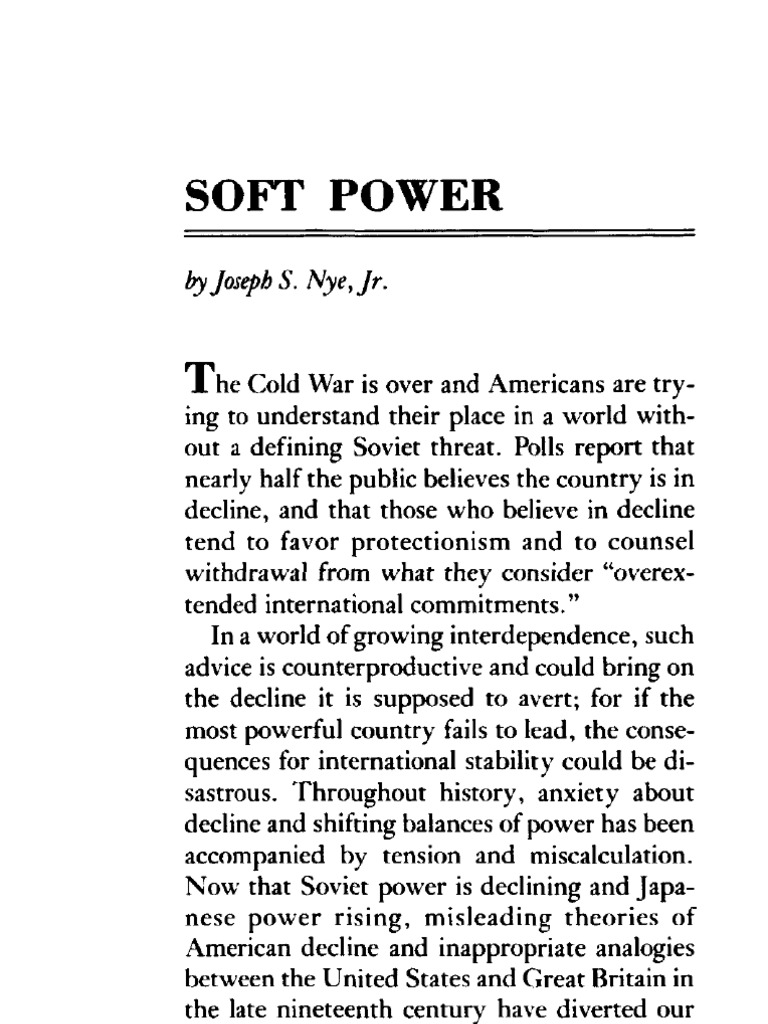 Soft Power by Joseph S Nye Soft Power Japan