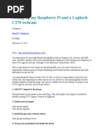 Download Setting Up My Raspberry Pi and a Logitech C270 Webcam by knujdlo SN255317122 doc pdf