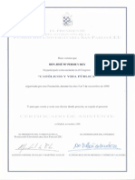 1999 - 11 - 07 Diploma Asistente I Congreso Católicos y Vida Pública.
