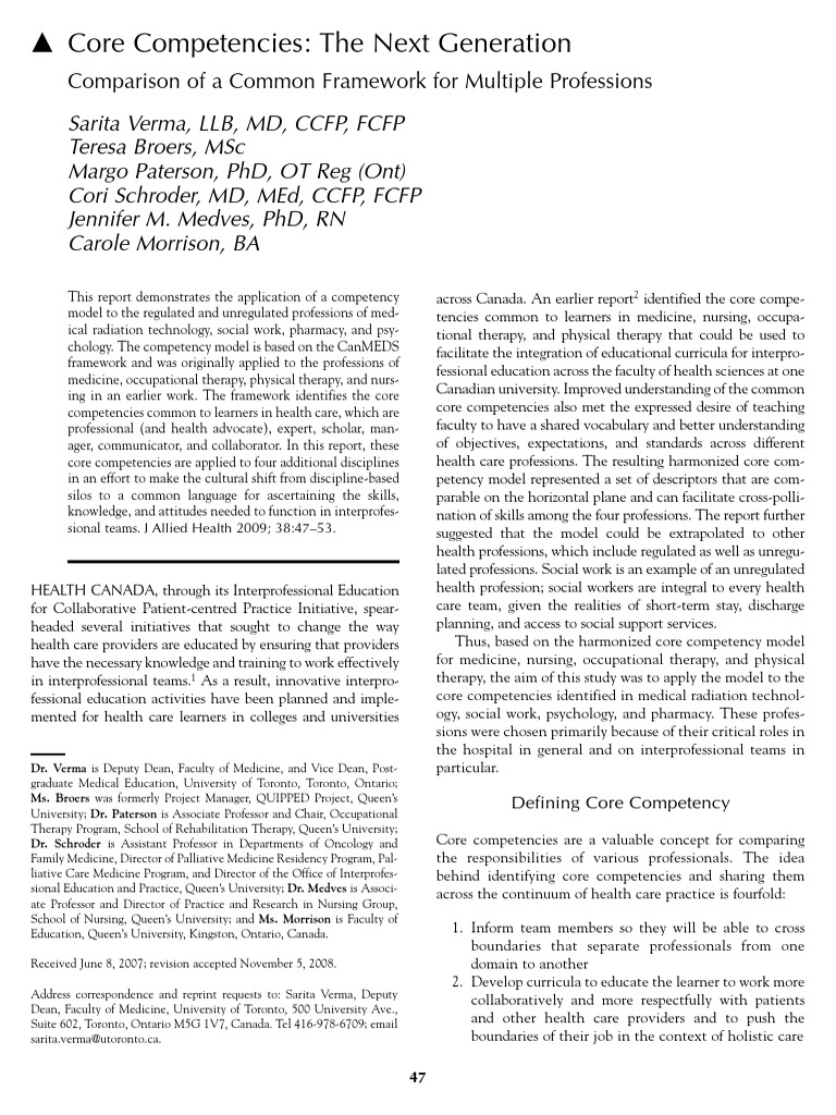 Core Competencies Competence Human Resources Pharmacy