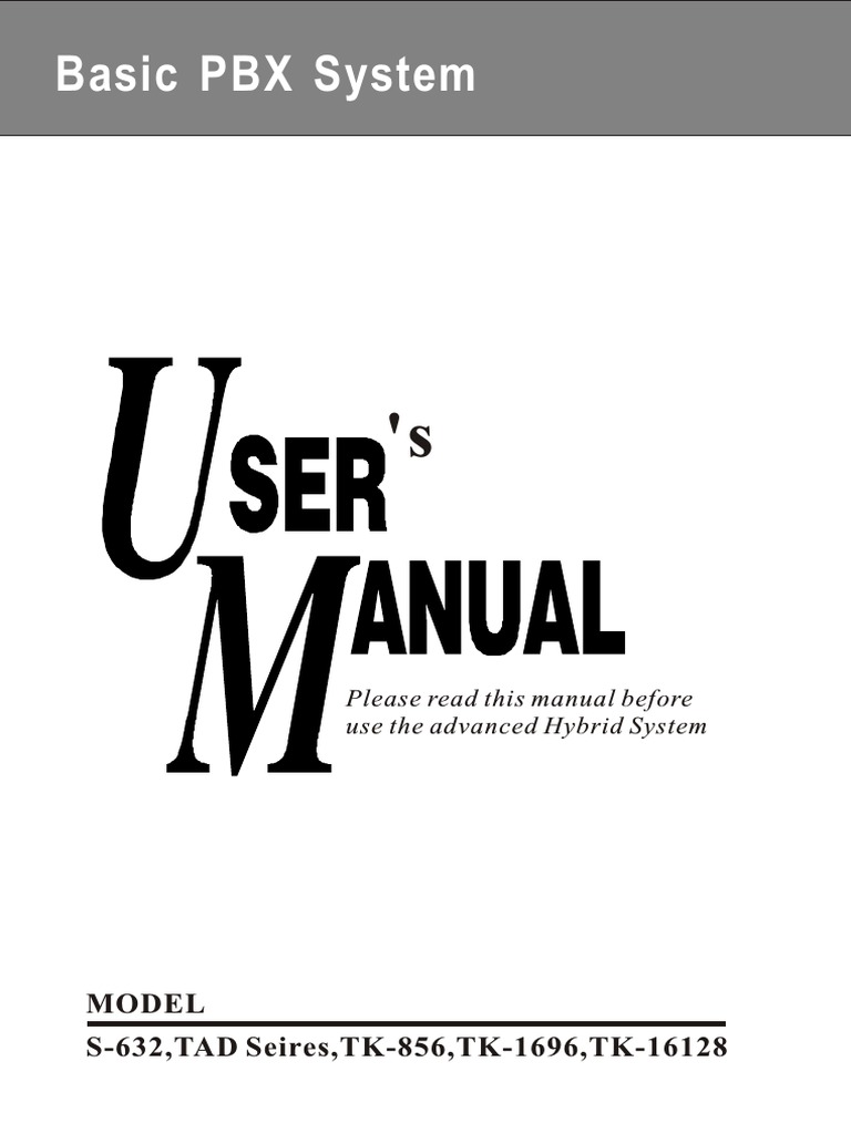 TAD, TK Series PBX Operate Manual PDF | PDF | Telephone Number | Telephony