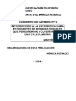 Introducción a la estadistica,Tecnicas de ivestigacion de Mercado y opinion Publica por Martin Romeo Cuadernos 9