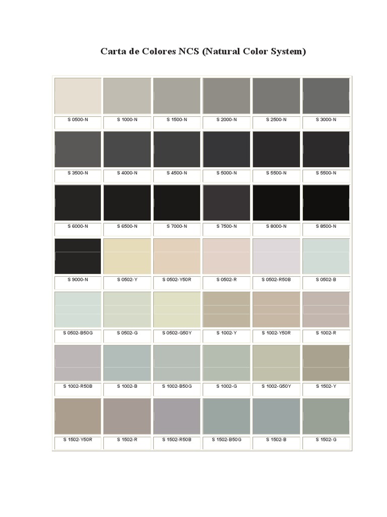 NCS Colour Chart Overview | PDF | Color | Art Media