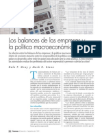 Los Balances de Las Empresas y La Politica Macroeconomica