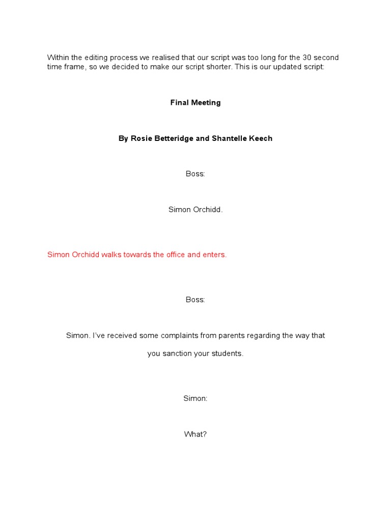 Script Update | PDF | Career & Growth