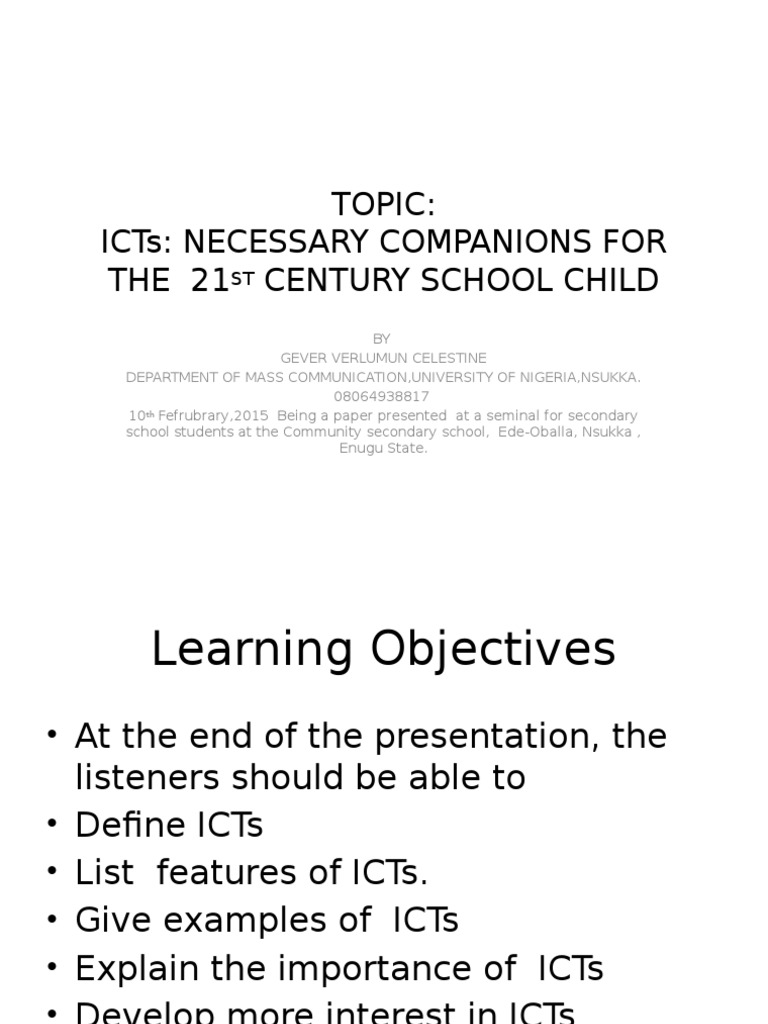 Understanding ICTs for Students | PDF