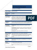 Project Planning Document- Sample