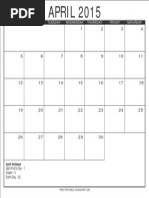 April 2015 Free Printable Calendar S3