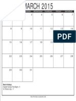 March 2015 Free Printable Calendar S3