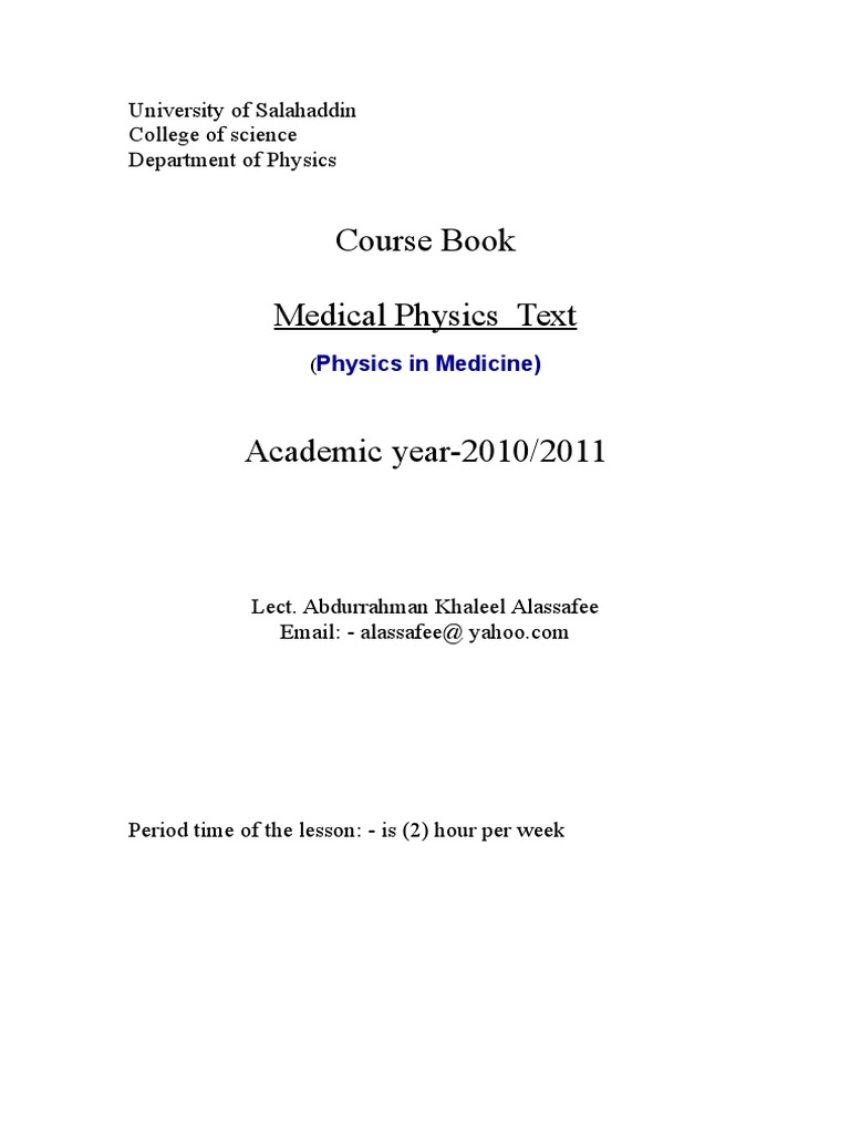 phyMEDICAL PHYSICS PDF Medical Physics Heart